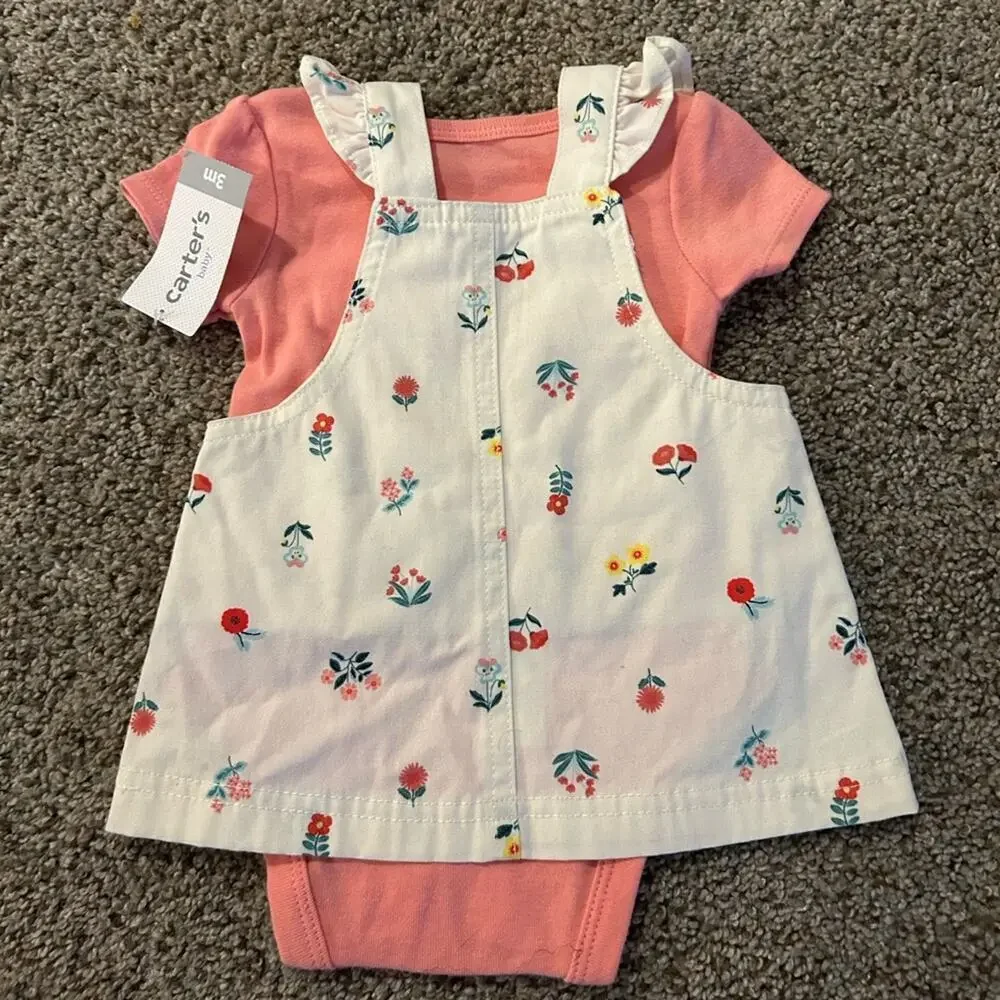 Baby Girl Carter's Tee & Floral Skirt Set Size 3 months NWT